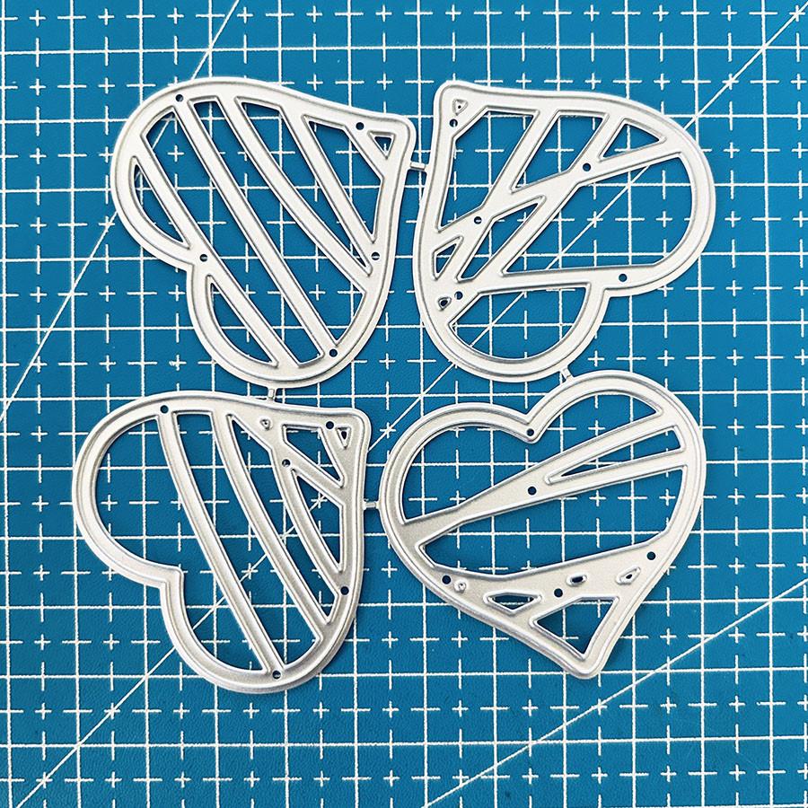 4pcs Love Hearts Metal Cutting Dies Stencils DIY Scrapbooking Embossing Paper Crad Decorative Craft Die Cut