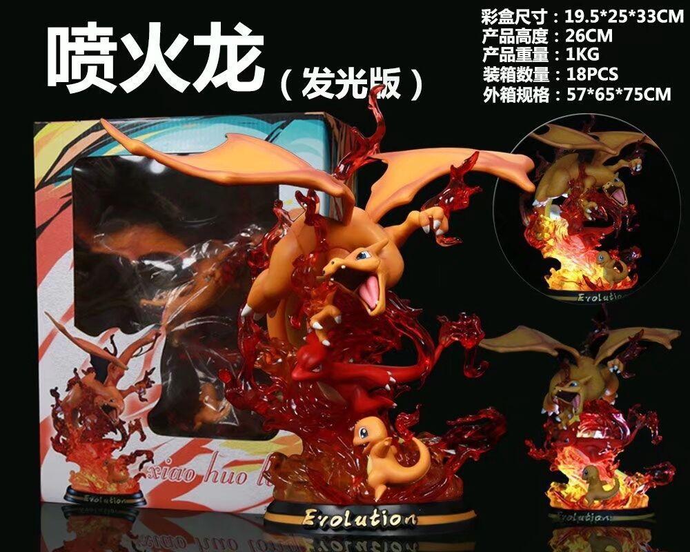 

Pokemon Figurines Set Glowing Exodia Fire Dragon Ghostly Gengar In Box Collectible Toys Anime Game Figurines Handmade Craft Gift