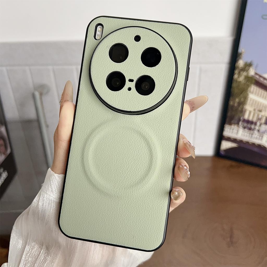 For vivo X300 Pro 5G Magnetic Case PU Leather + TPU Phone Back Cover