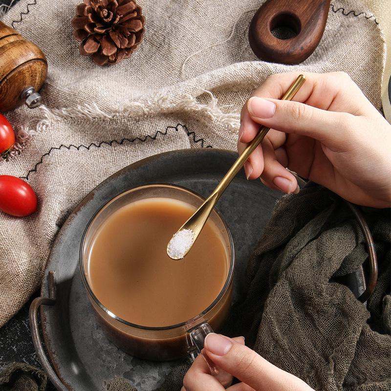 1PC Long Handle Teaspoon 304 Stainless Steel Mixing Spoon Tableware Coffee Tea Spoons Dessert Ice Cream Scoop Bar Tools