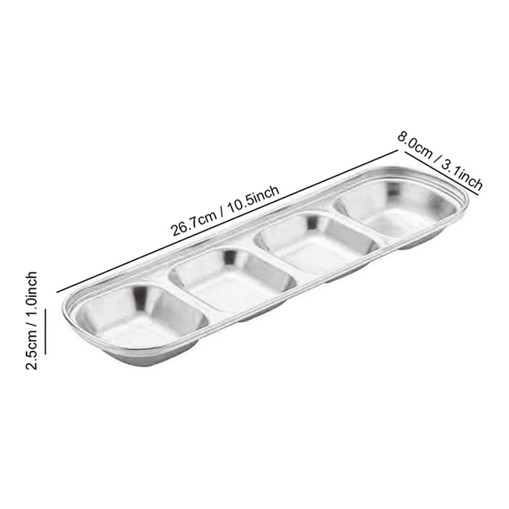 Stainless Steel Camping Seasoning Plate Tray Sauce Dish Spice Plates Pepper Roast Meat Sauce Dishes Bowl BBQ Tableware