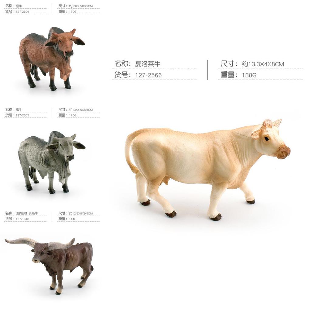 Texas Longhorn Cattle Pvc Model Collectible Animal Decor For Farmhouse Display