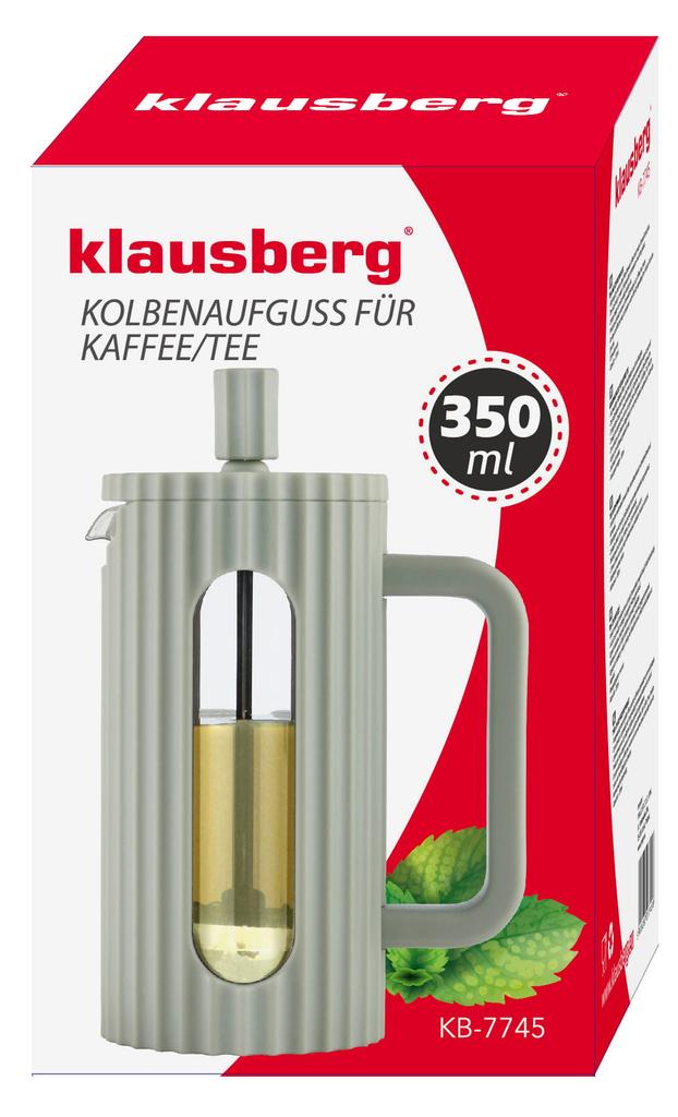 Γυάλινο French Press για τσάι και καφέ 350 ml πράσινο KLAUSBERG KB-7745