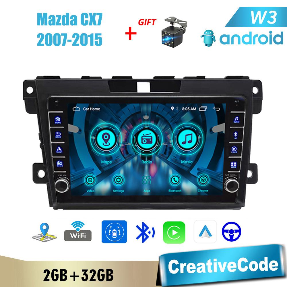 

Android Автомобильное радио Мультимедийный видеоплеер для Mazda CX7 2007-2015 с кнопочной ручкой Carplay WiFi BT 2 Din 2 + 32 ГБ