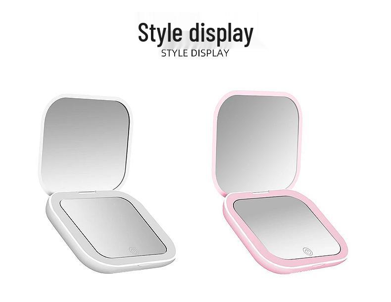 Portable LED Lighted Makeup Mirror - Travel-Friendly, Handheld, Folding Beauty Mirror for Touch-Ups