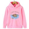 Cute Capybara Cartoon Print Design Kawaii Children's Clothes for Autumn and Winter Warm Pullovers for Girls Boys