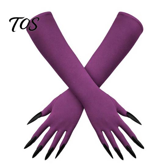 Scary Cosplay Handwear 1 Pair Halloween Ghost Claw Gloves, Long Fingernail Witch Costume Dark Party Performance Prop Accessory, for Adults, Durable