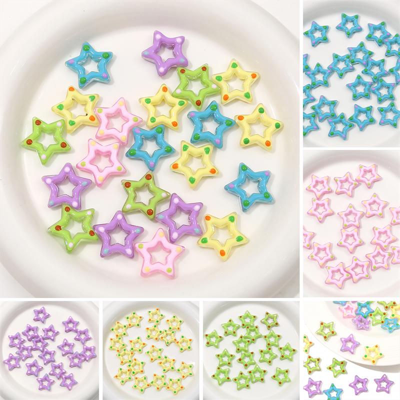 27mm Acrylic Handmade Hollow Star Beads For Jewelry Making DIY Bracelet Earring Phone Chain