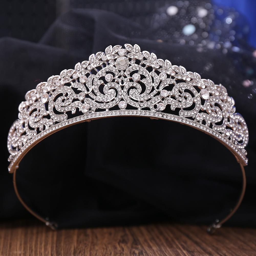 Neue Brautkopfbedeckung, exquisite Strasskrone Braut Prinzessin Krone Hochzeitszubehör Krone Haarschmuck