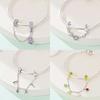New Copper Sun&Moon&Star Heart Charms Colored Flower Bead Safety Chains Fit Original Bracelets For Women Diy Jewelry Gifts