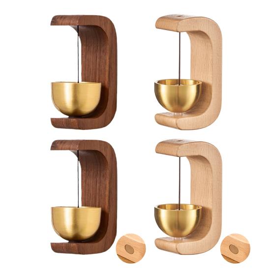 Jijijing Entry Doorbell, Magnetic Hanging Bell, Solid Wood Metal Wind Chime, Crisp Sound Door Chime for Home Shop Studio Doors Decoration