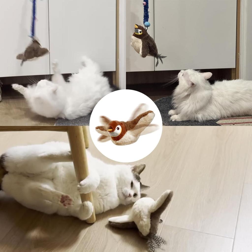 Lanyard Configuration, Simulated Bird Sounds, Cat Toy, Suitable for Indoor Cats To Play, Electric Simulated Pet Toy, for Chasing and Playing
