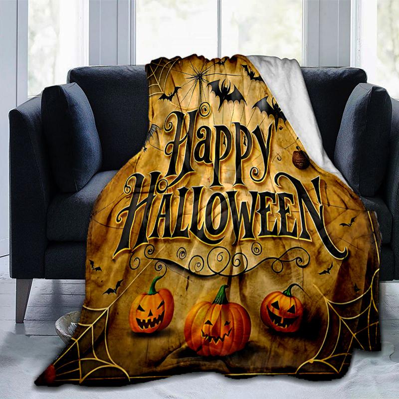 1pc Halloween Happy Day Blanket  Cute Home Decor for All Seasons, Living Room, Travel, Camping, Car Blankets