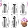 5 Stück Edelstahl Spritztülle Sahne Kuchen Cupcake Tropfenblume Rose Gebäcktüllen Backwerkzeuge #1M 6B 195 1A 853