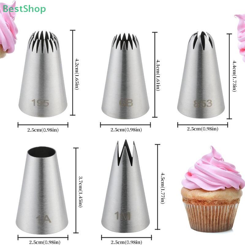 5 Stück Edelstahl Spritztülle Sahne Kuchen Cupcake Tropfenblume Rose Gebäcktüllen Backwerkzeuge #1M 6B 195 1A 853