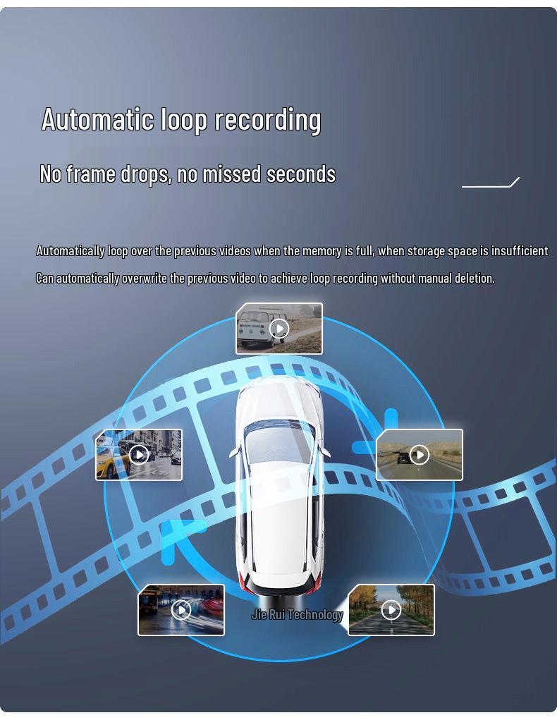 HD Dual Camera Car Recorder with 4-inch Touch Screen and Reversing Image