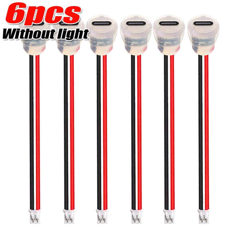 1/10pcs Plate Waterproof USB-C Power Port TYPE-C Female Connector Jack 2pin Type C 5A Input Type Charging Socket with LED Light