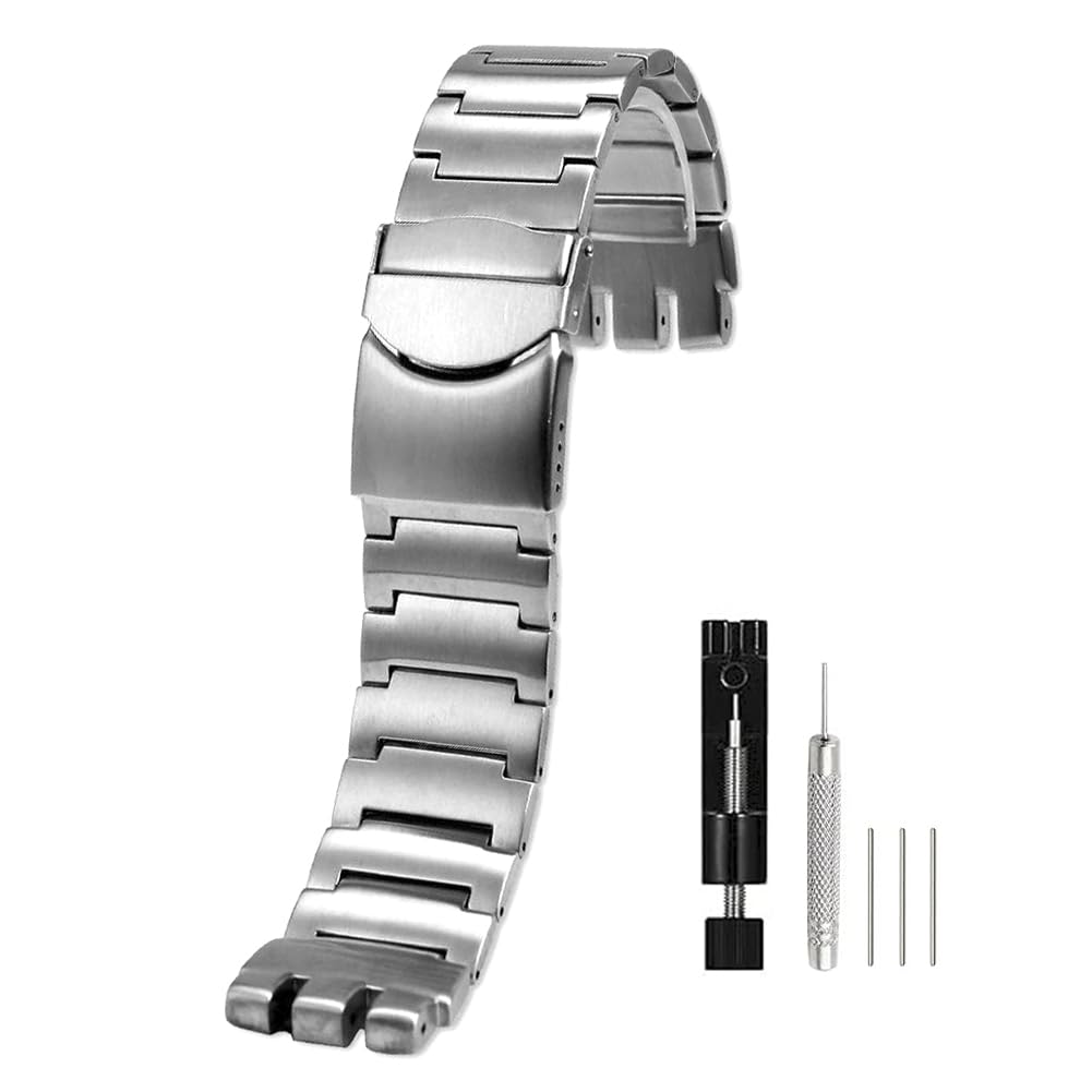 Sibehill Replacement Stainless Steel Watch Band for Swatch 23mm with Adjustment Tool