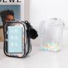 Stuffed Animal Storage Pouch, Colorful, Mini Bag, Dustproof, for Going Out, Transparent, with Pom-pom Ball (white)