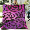 Vibrant Purple Rose Print Throw Blanket Soft Polyester, AllSeason Cozy Cover for Sofa, Office, Camping & Travel Ideal Gift for Parents and Friends, Ca