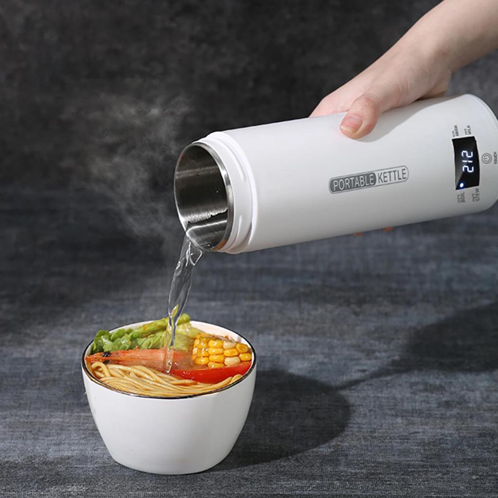 Portable Electric Kettles 500ML Tea Coffee Kettle Mini Travel Boil Water Stewable Keep Warm Appliance Heating Cup Thermos Bottle