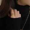 Wave Shape Gold Silver Color Adjustable Rings For Women Korean Open Cuff Finger Ring Anillos Anelli Jewelry