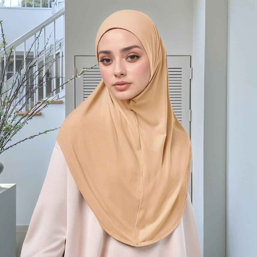 Draped Design Pullover Hijab Soft Fabric Prayer Hijab New Head Cover  Daily Wear