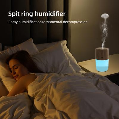 Diffuser For Home 300ml Wood Grain Aromatherapy Diffuser with 7 Color Mood Light  Perfect for Car Home or Office Includes 2 Esse