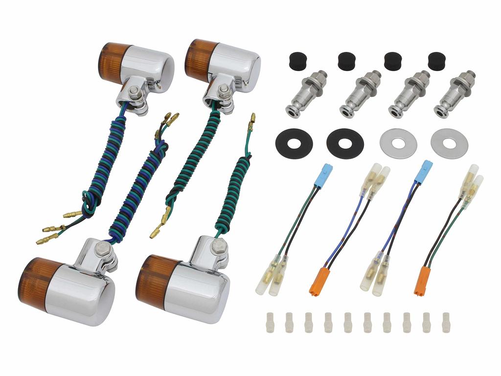 POSH FAITH Motorcycle Accessories Turn Set for CB400SF with Chrome Body and Orange Part Number 71-Type Signals, Model-Specific SPEC1/2 ('99-'03)