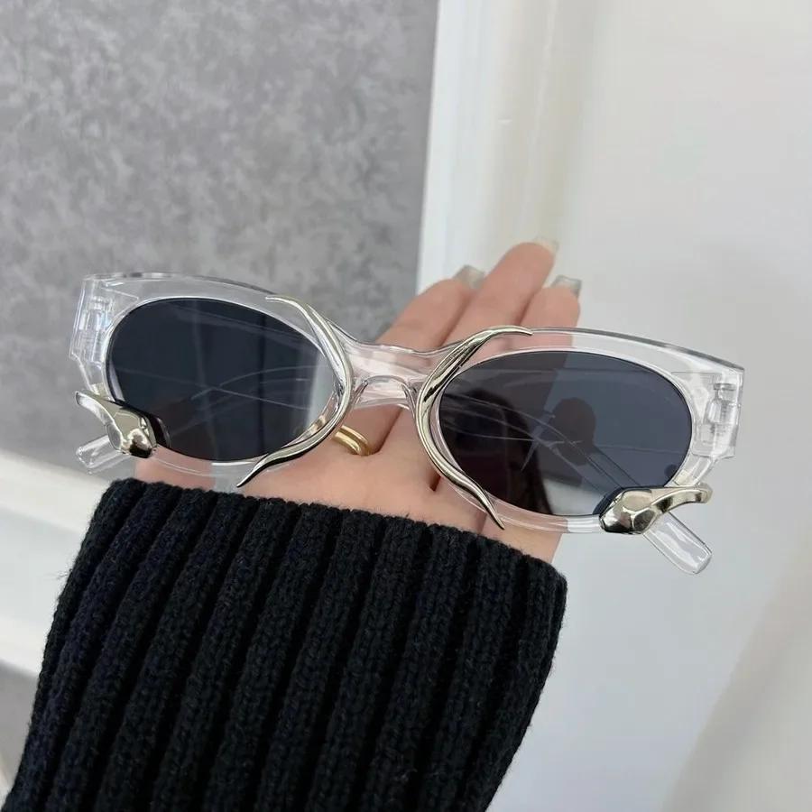 Trendy Cat Eye Sunglasses Women Men Retro Mirror Lens Stylish Sun Glasses Female Male Personality Colors