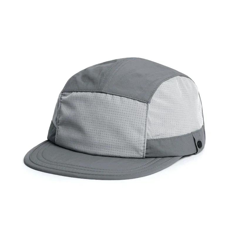 New Splicing Quick-Drying Flat-Brimmed Hats For Men And Women Summer Casual Sunscreen Japanese Retro 5-Panel Baseball Cap