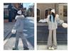 Women's Gray Micro-Flare Sweatpants: 2025 Autumn/Winter Korean Style, Wide Leg, Plus Velvet, Thickened Casual Pants.