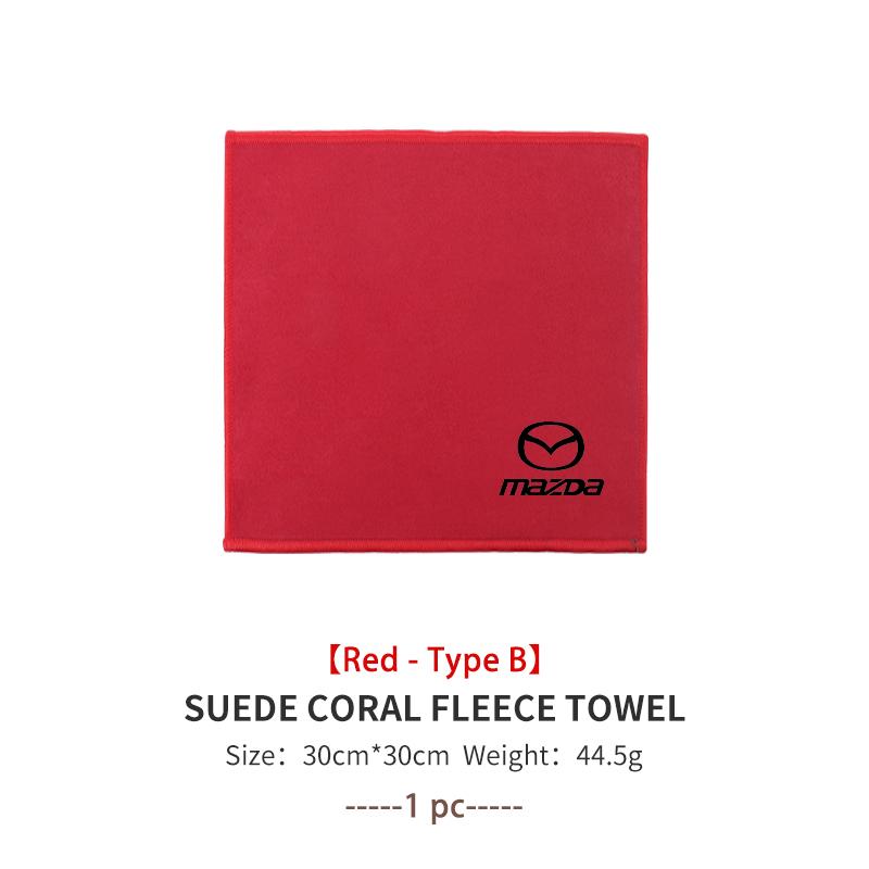For Mazda Car Washing Towel Cleaning Wiping Cloth Deer Skin Coral Velvet 3 6 CX5 2 CX3 CX9 MX5 RX8 Axela Demio Atenza MS
