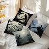 Home Decor Crows and Moon: Mysterious Night Scene Pillow Pattern Cushion Cover Suitable for Sofa Bedroom Car Pillow Cover