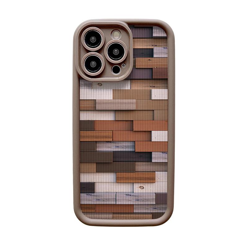 

Мягкий чехол с принтом деревянных кирпичей для iPhone 15, 14, 13, 12, 11 Pro Max 7, 8 Plus, гибкий противоударный силиконовый корпус из ТПУ, полная задняя крышка iPhone 15 Pro Max чёрный