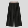 INCERUN Men Zip-up High Waist Casual Long Wide Legs Pants Trousers