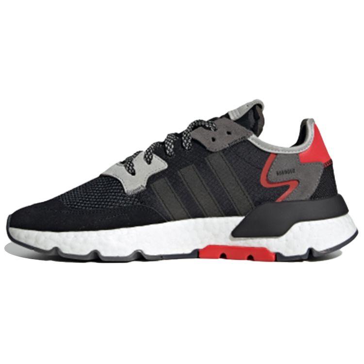 Adidas Originals Nite Jogger Fabric Suede Sports Comfortable Non-Slip Low-Top Lifestyle Casual Shoes Unisex Casual Shoes Black Red G26311