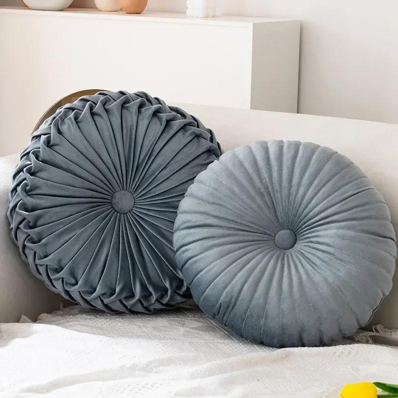 Nordic Ins Pumpkin Pillow Round Pillow Pink Seat Cushion Waist Pillow Living Room Sofa Homestay Decoration Wheels PuTuan
