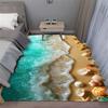 Tappeto da Spiaggia con Conchiglie e Onde Estive per Soggiorno, Divano, Decorazioni, Tappeti per Camera da Letto, Cucina, Tavolino da Caffè, Tappetino per Corridoio
