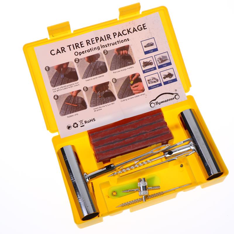 

33/58Pcs Auto Tire Repair Set Puncture Repair Tools Car Van Motorcycle Bike Emergency Heavy Duty Tubeless Tire Repair Rivet Set 33pcs жёлтый