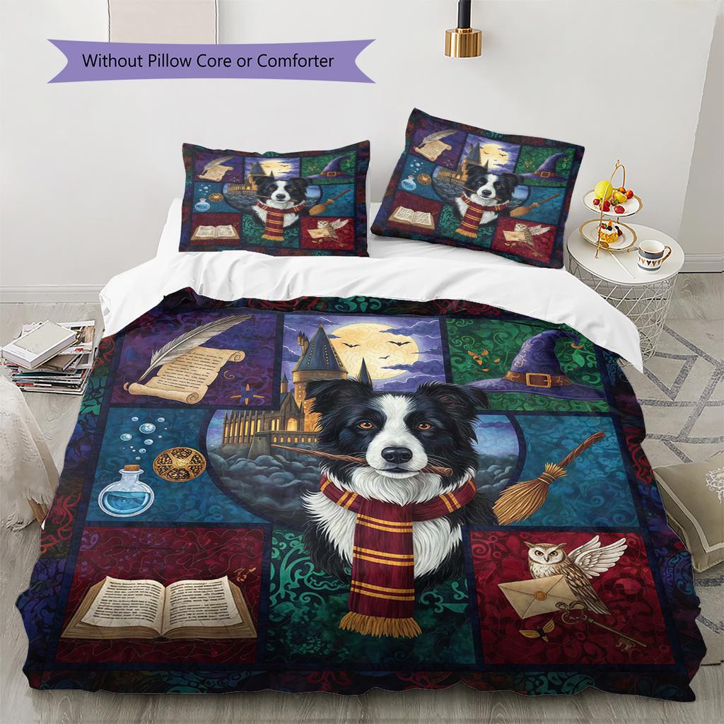 Cartoon Pattern Bedding Quilt Set Quilt Cover Pillowcase Home Decoration Birthday Gift (1 * duvet cover + 2 * pillowcase, without core)