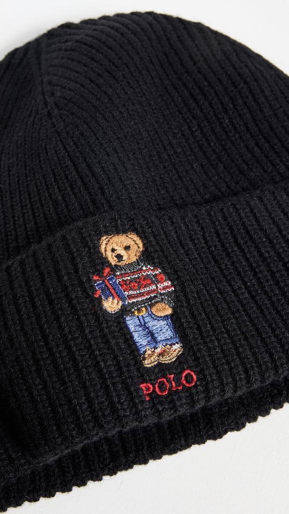 RALPH PC1143 Knitted knit Polo unisex [POLO LAUREN] hat, beanie, cap, hat, Bear, (001(BLACK))