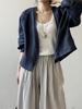 Artistic Retro Long-Sleeve Linen Cardigan - Lightweight, Loose-Fit Sun Protection Top