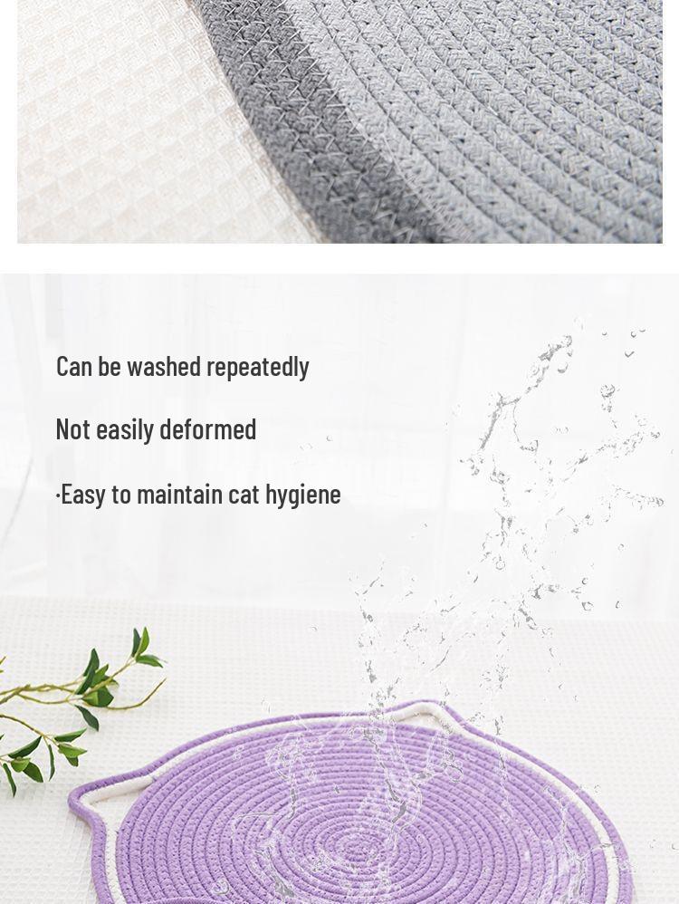 Influencer Cat Paw Woven Cotton Mat: Sleeping Pad & Scratching Post