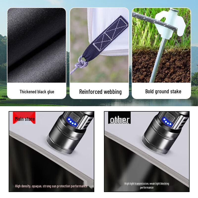 Outdoor Camping Sunshade & Rainproof Tarp with Silver Coating