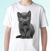 T-shirt enfant garçon Chat Noir kitty tee puss top art cadeau - tailles s s enfants bébé