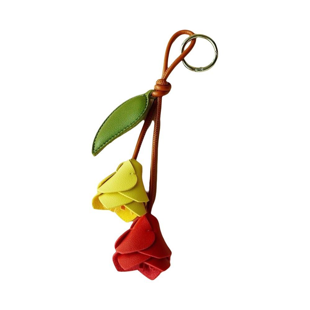 Colorful Pu Flower Keychain Hanger Bag Charm Lovely Tulip Bag Pendant  Gift