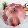 Cute Cartoon Pink Pig Umbrella Automatic Open/close, Sturdy Iron Frame & 8-Rib Struct, Umbrella for Women & Men, Christmas Gifts
