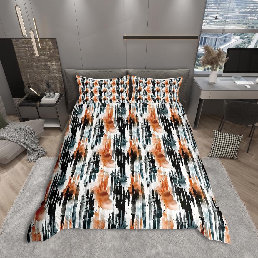 Homewish Dreamy Watercolor Duvet Cover Set For Teens Oil Printing Bedding Set Modern Abstract Art Reversible Decor