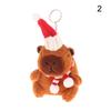 Kapybara Vánoční ozdoba Klíčenka 2025 Vánoční panenka Hračka Rok Dárková panenka Kreslené plyšové zvířátko Kroužek na klíče Pár